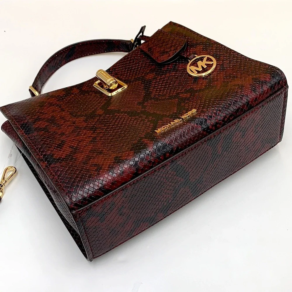 MICHAEL KORS PENELOPE MEDIUM TOP HANDLE SATCHEL MERLOT MULTI COLOR - Picture 7 of 16
